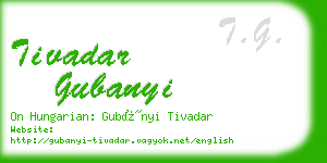 tivadar gubanyi business card